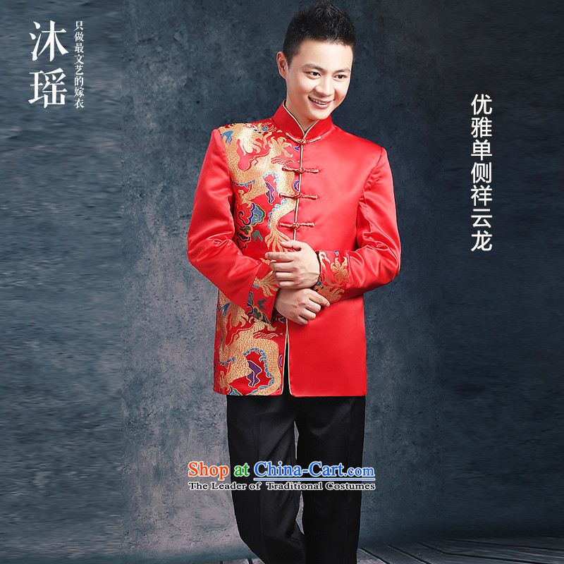 Bathing in the summer of 2015, Chinese style wedding Yiu Man Wedding Dress Yun Jin Tang dynasty texture men fall and winter New Red Classics men Soo Wo Service bows 6412 simplex dragon L chest 120CM, Mu Yao , , , shopping on the Internet