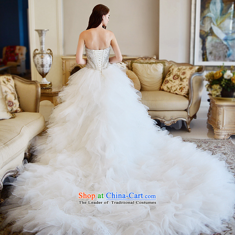 Full Chamber Fong Muse wedding dresses 2015 spring wiping the chest ultra long feathers tail bride wedding bon bon tail 100cm 173-XL, skirt full Chamber Fong shopping on the Internet has been pressed.
