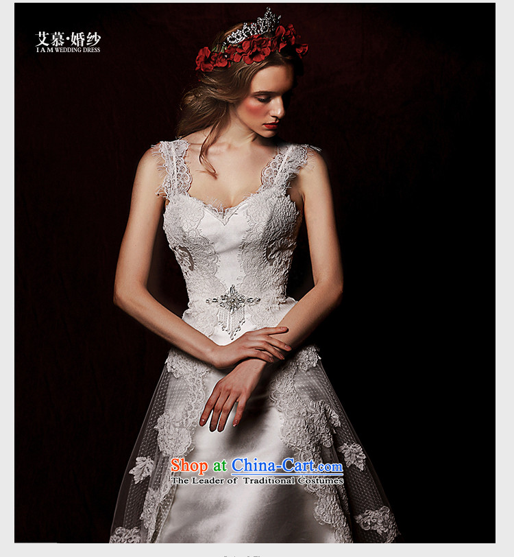 The wedding dresses HIV 2015 New Tsing Cayman shoulders deep V lace long tail wedding White M pictures, prices, brand platters! The elections are supplied in the national character of distribution, so action, buy now enjoy more preferential! As soon as possible.