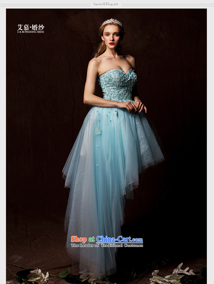 The wedding dresses HIV 2015 New Bik Ying wiping the chest color, personalized front stub long after marriage Lake Blue M picture, prices, brand platters! The elections are supplied in the national character of distribution, so action, buy now enjoy more preferential! As soon as possible.