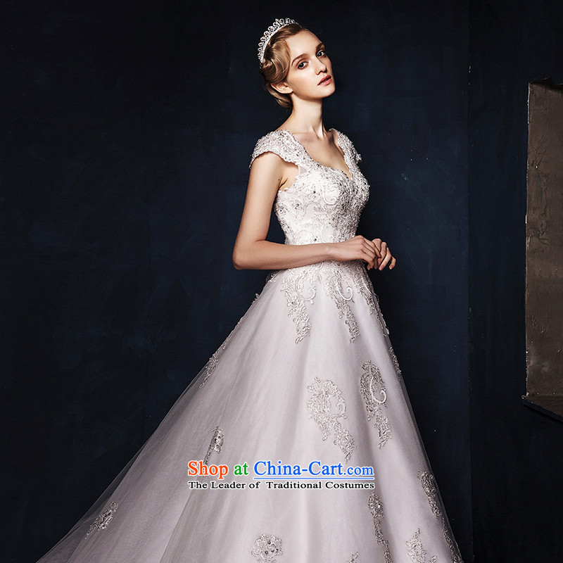 The wedding dresses HIV 2015 new if Xin shoulders back lace long tail wedding White M, HIV in , , , shopping on the Internet