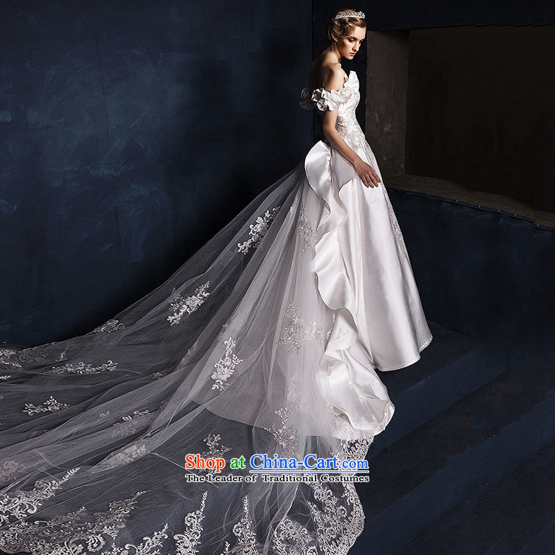 The wedding dresses HIV by the year 2015, in accordance with the new word where Mary Magdalene chest shoulder lace long tail wedding white S, HIV in , , , shopping on the Internet