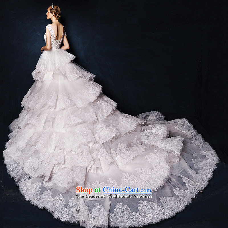 The wedding dresses HIV 2015 new detailed Nga lace Top Loin bon bon skirt tail wedding White M, the HIV shopping on the Internet has been pressed.