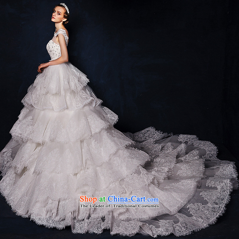 The wedding dresses HIV 2015 new detailed Nga lace Top Loin bon bon skirt tail wedding White M, the HIV shopping on the Internet has been pressed.