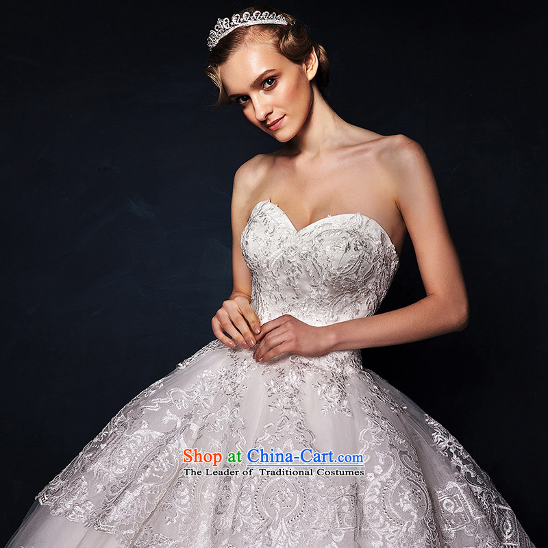 The wedding dresses HIV 2015 New Mute to wipe the chest lace bon bon skirt long tail wedding White M, HIV in , , , shopping on the Internet