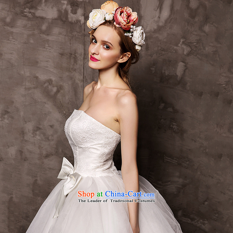 The wedding dresses HIV 2015 New Kam Yiu anointed chest Korean Bow Ties to align bon bon skirt white L, HIV in , , , shopping on the Internet