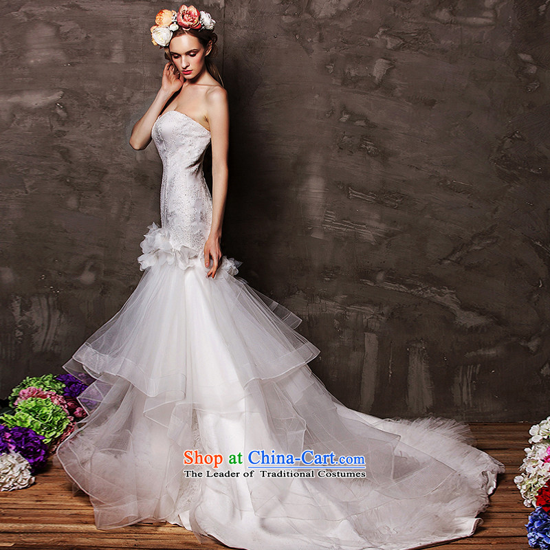 The wedding dresses HIV 2015 new butterfly filled with chest to align crowsfoot bon bon skirt wedding white L, HIV in , , , shopping on the Internet