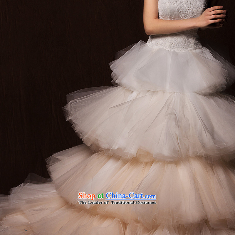 The wedding dresses HIV 2015 New Cloud Hei anointed chest bon bon skirt around long tail wedding champagne gradient M the HIV shopping on the Internet has been pressed.