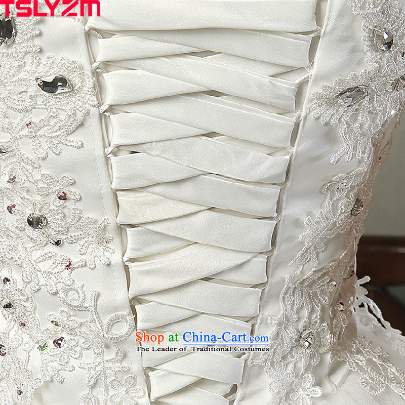 The word tslyzm shoulder length tail wedding dresses 2015605 autumn and winter new marriages V-Neck shoulders lace retro wedding Sau San skirt white streak wedding m,tslyzm,,, shopping on the Internet