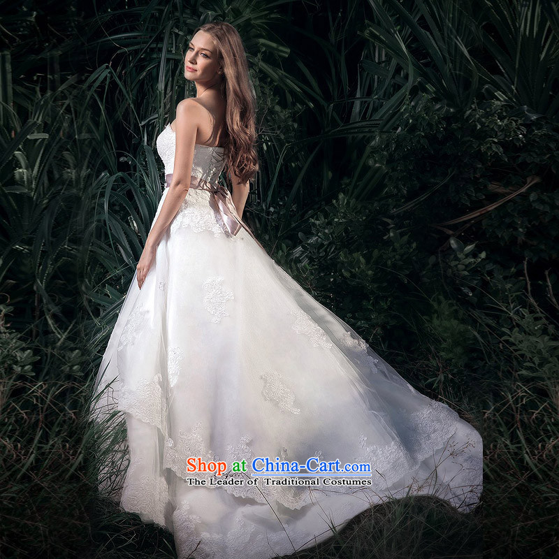 A bride wedding dresses 2015 new lace straps wedding drill wedding overseas high card design A510 tail-made 25-day shipment, a bride shopping on the Internet has been pressed.