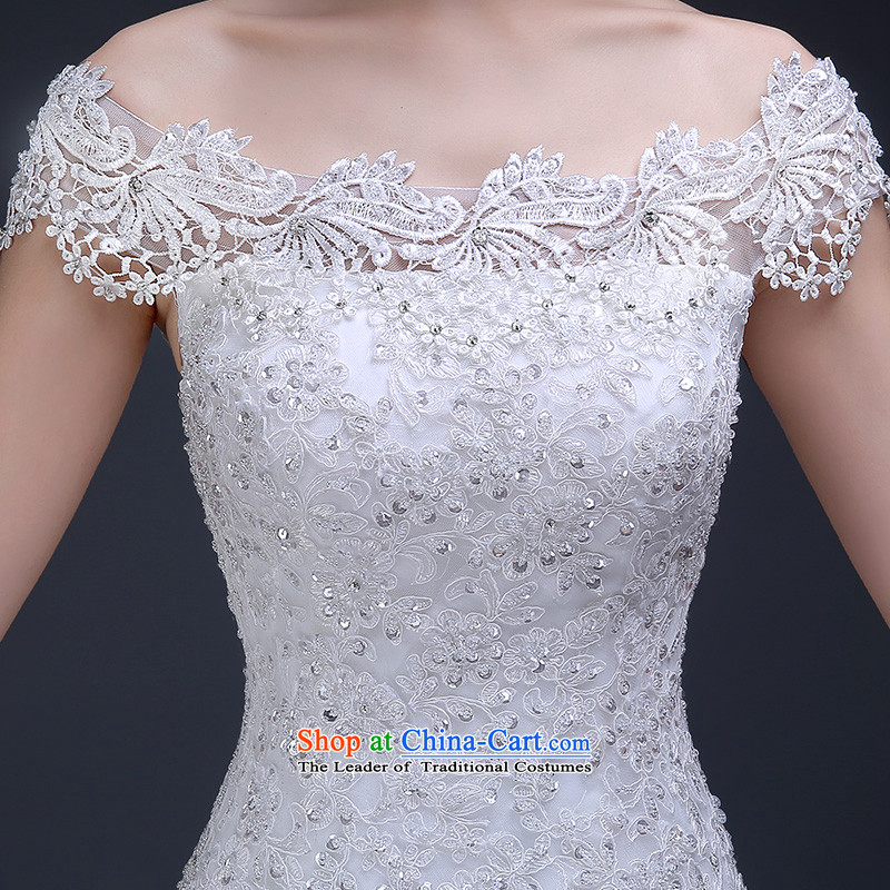 Lily Dance wedding dresses new Word 2015 winter stylish wedding small shoulder crowsfoot tail bride shoulders Sau San lace wedding female white S, Lily Dance (ball lily) , , , shopping on the Internet