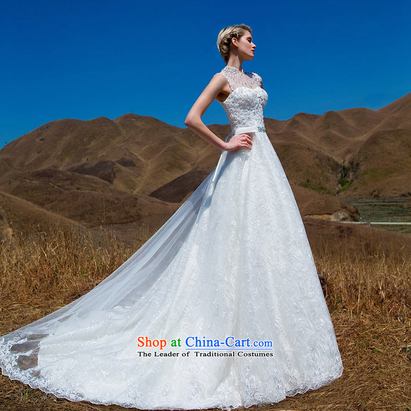 A Stylish retro bride 2015 wedding retro collar lace tail wedding luxury drill made 573 25 Flash Day Shipping, a bride shopping on the Internet has been pressed.