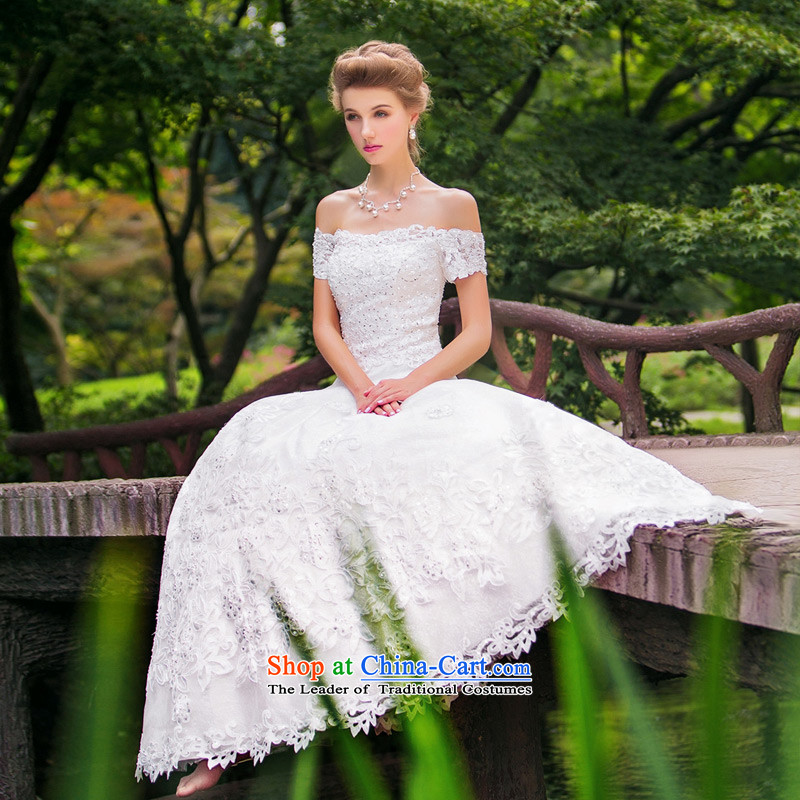 A Bride wedding dresses with new drill A Word 2015 skirt to align the wedding sweet 887 white made 25 days shipment, a bride shopping on the Internet has been pressed.