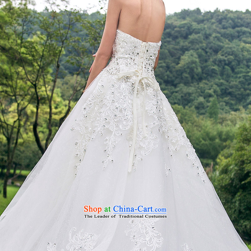 A Bride wedding dresses new 2015 Deluxe Big tail wedding luxury palace 891 to drill 25 Day Shipping, a bride shopping on the Internet has been pressed.