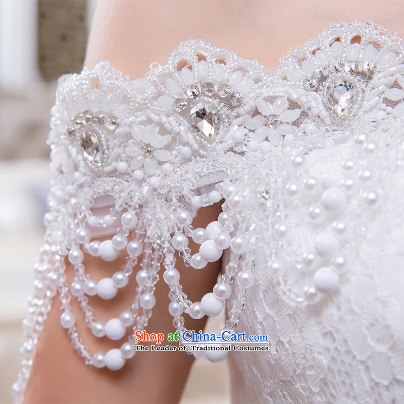 A Bride wedding dresses new Word 2015 shoulder tail winter wedding crowsfoot wedding 804 to 25 day shipping, a bride shopping on the Internet has been pressed.