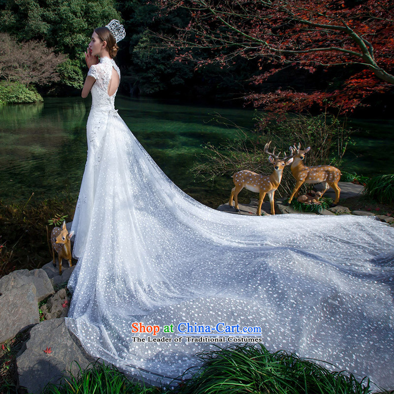 A Bride wedding dresses 2015 Original Design population through two Princess Lily large tail 2,521 white made 25 days shipment, a bride shopping on the Internet has been pressed.