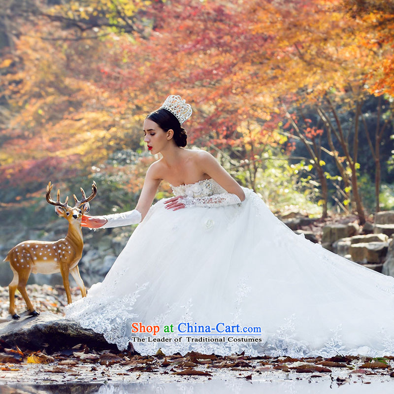 A Bride winter anointed chest wedding Dreams Big flowers tail original design custom high-end 2526 made the white 25 days shipment, a bride shopping on the Internet has been pressed.