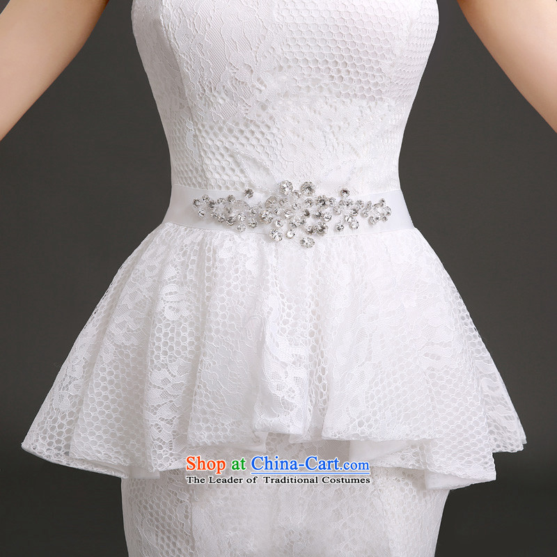 The Friends of wedding dresses 2015 new anointed chest small trailing crowsfoot Foutune of lace wedding Korean version wedding dresses thin white L code waist 2.1 foot, Yi (LANYI) , , , shopping on the Internet