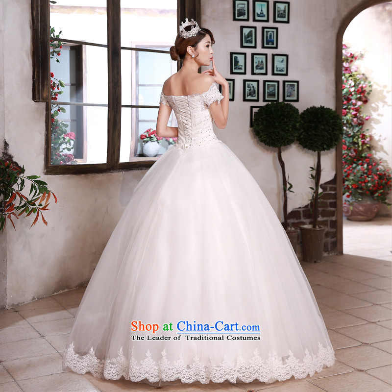 Talk to Her Wedding Dress Korean Style New Word 2015 led to align the shoulder lace elegant reminiscent of the large number of Sau San video thin white wedding S promise to Madame shopping on the Internet has been pressed.