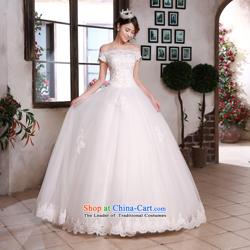 Talk to Her Wedding Dress Korean Style New Word 2015 led to align the shoulder lace elegant reminiscent of the large number of Sau San video thin white wedding S promise to Madame shopping on the Internet has been pressed.