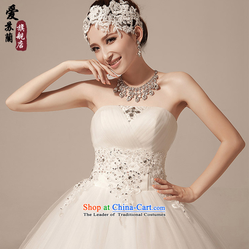 The new 2015 wedding dresses double lace car unit lace anointed chest Korean skirt wedding canopy of Princess skirt wedding wedding dress White XL, Love Su-lan , , , shopping on the Internet