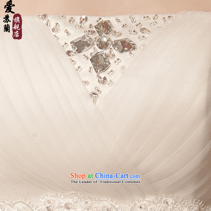 The new 2015 wedding dresses double lace car unit lace anointed chest Korean skirt wedding canopy of Princess skirt wedding wedding dress White XL, Love Su-lan , , , shopping on the Internet