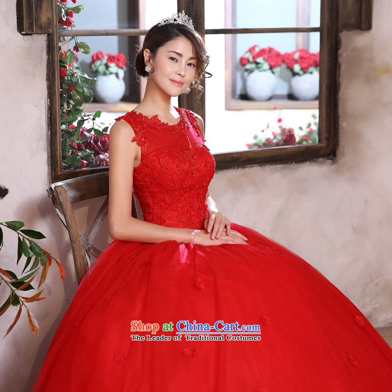 Talk to her new 2015 Red wedding marriages bows services align with lace Korean style graphics large thin red dress marriage tailored, whisper to Madame shopping on the Internet has been pressed.