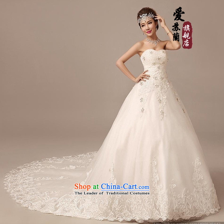 The new foreign trade up wedding gown, SUPER FANTASY large tail wedding gown, bridal wedding photography wedding tail Sau San video lace thin long trailing white streak wedding made size do not return do not change the picture, prices, brand platters! The elections are supplied in the national character of distribution, so action, buy now enjoy more preferential! As soon as possible.