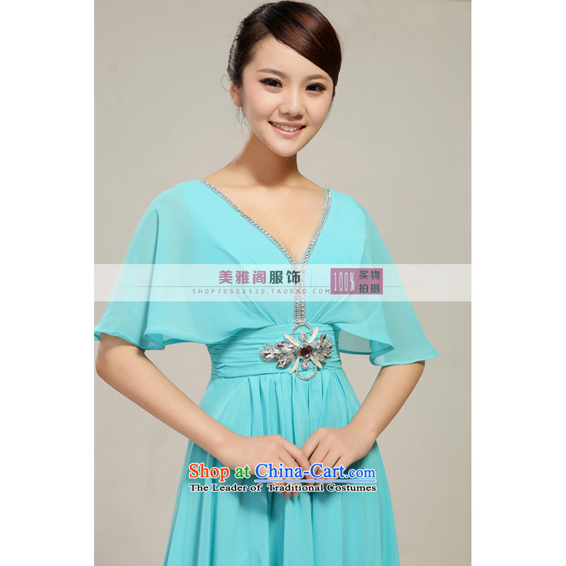 Elegant chiffon V-Neck Top Loin of nail drill length of large choral conductor services will serve choral Stage Costume skyblue S, Charlene Choi Spirit (yanling) , , , shopping on the Internet