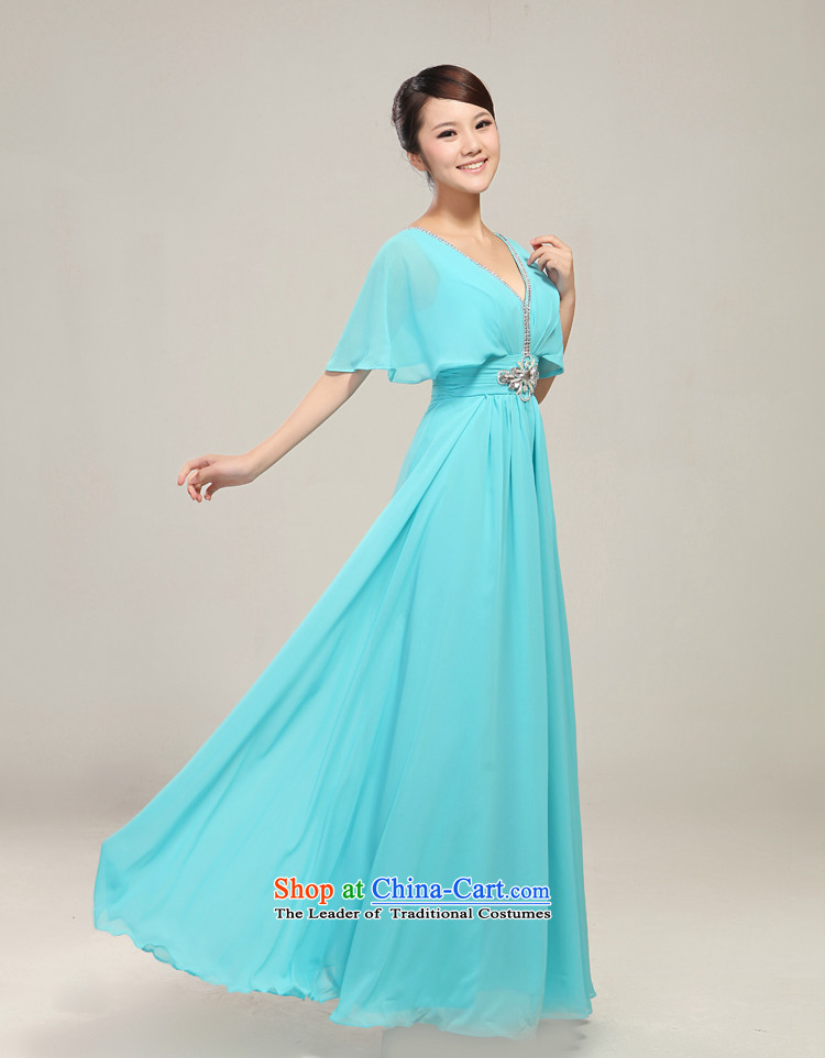 Elegant chiffon V-Neck Top Loin of nail drill length of large choral conductor services will serve choral Stage Costume skyblue S picture, prices, brand platters! The elections are supplied in the national character of distribution, so action, buy now enjoy more preferential! As soon as possible.