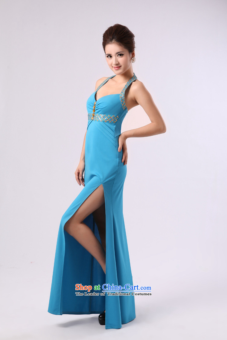 Elegant Hang On-chip beads nail also long drink service banquet dinner dress blue XS picture, prices, brand platters! The elections are supplied in the national character of distribution, so action, buy now enjoy more preferential! As soon as possible.