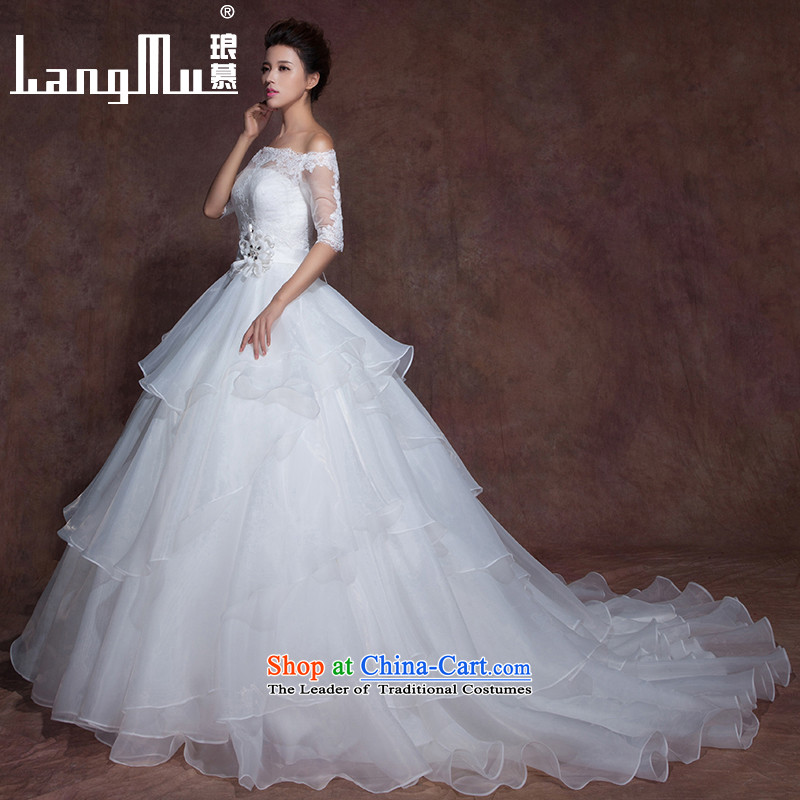The new 2015 Luang wedding dress the word elegant minimalist and shoulder a chest strap tail Sau San video thin wedding custom wiping the Chest Gama CPI(A)) size, Luang the Custom , , , shopping on the Internet