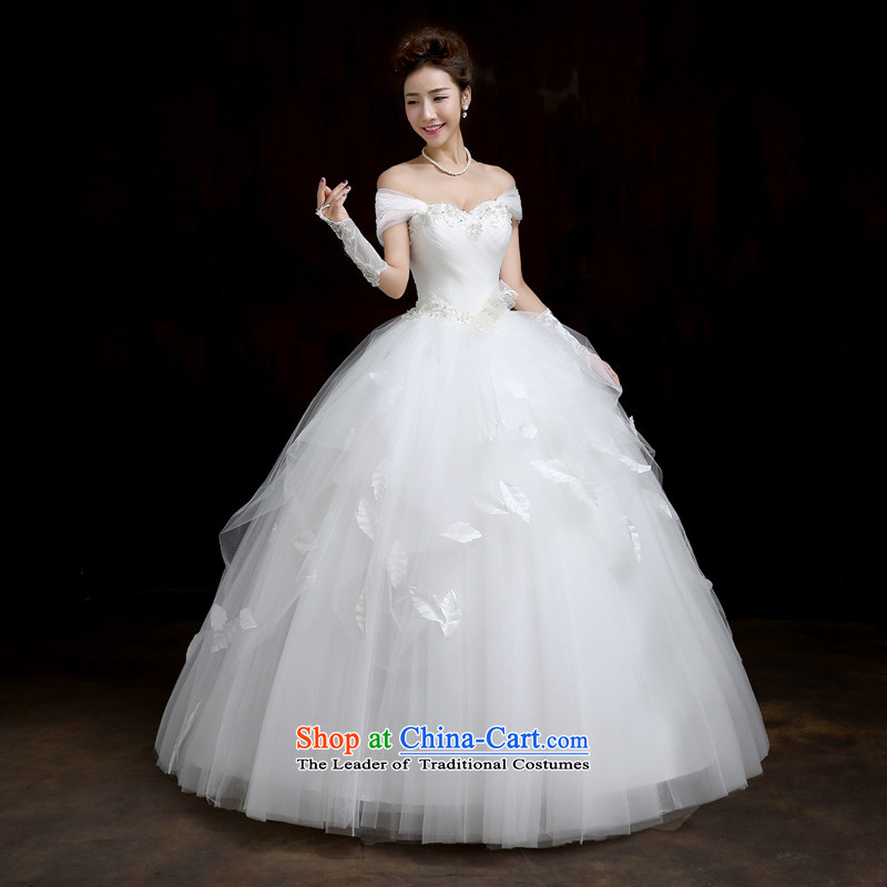 Su Xiang Edge 2015 new one third of the word through video thin married women shoulder wedding dresses to align bon bon skirt white wedding white L, manually Su Xiang edge , , , shopping on the Internet