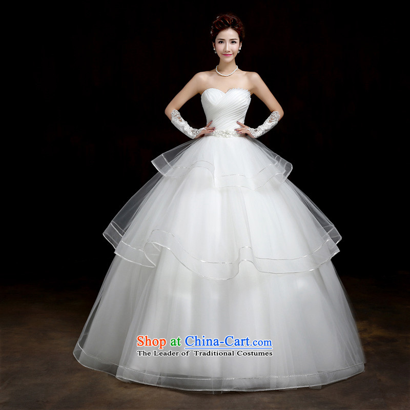 Su Xiang edge new sweet retro straps and chest Korean brides to align the princess winter new graphics wedding dresses thin whiteL