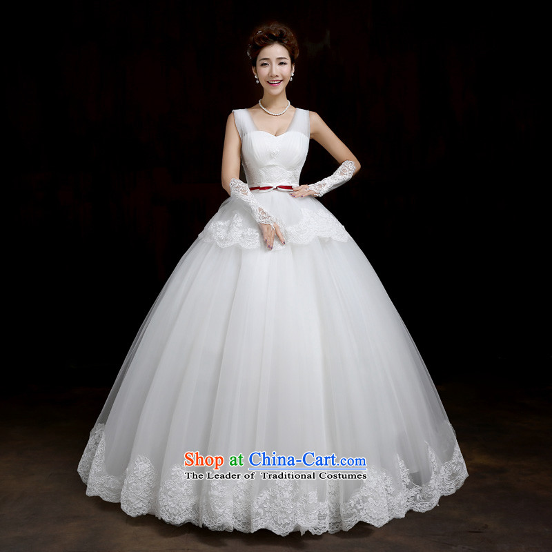 Su Xiang Edge?2015 new shoulders wedding Korean lace stylish straps to align the large wedding video thin spring and summer wedding white?S