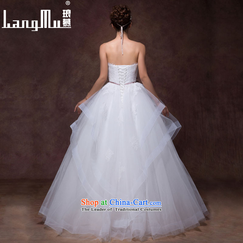 The 2015 autumn Luang new stylish and simple bow tie point drill belt alignment with chest A swing to yarn wedding dresses m White advanced customization, Luang in , , , shopping on the Internet