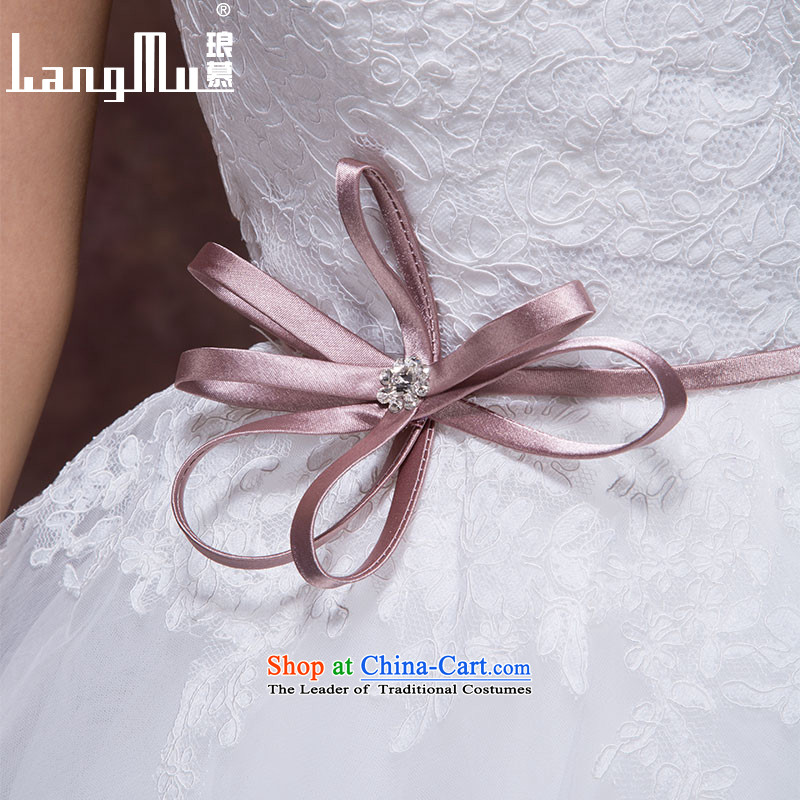 The 2015 autumn Luang new stylish and simple bow tie point drill belt alignment with chest A swing to yarn wedding dresses m White advanced customization, Luang in , , , shopping on the Internet