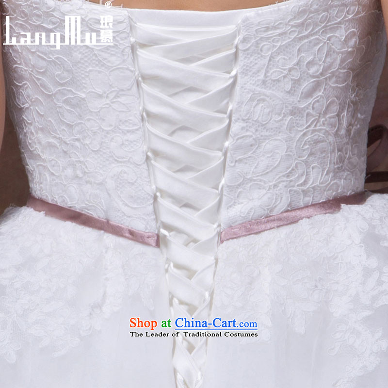 The 2015 autumn Luang new stylish and simple bow tie point drill belt alignment with chest A swing to yarn wedding dresses m White advanced customization, Luang in , , , shopping on the Internet