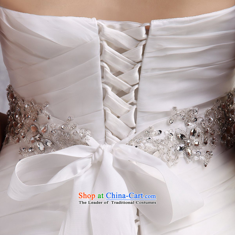 The new 2015 Luang anointed chest wedding dresses vera Wang style tail flowers wedding customised Weiwei) m White L, Luang in , , , shopping on the Internet