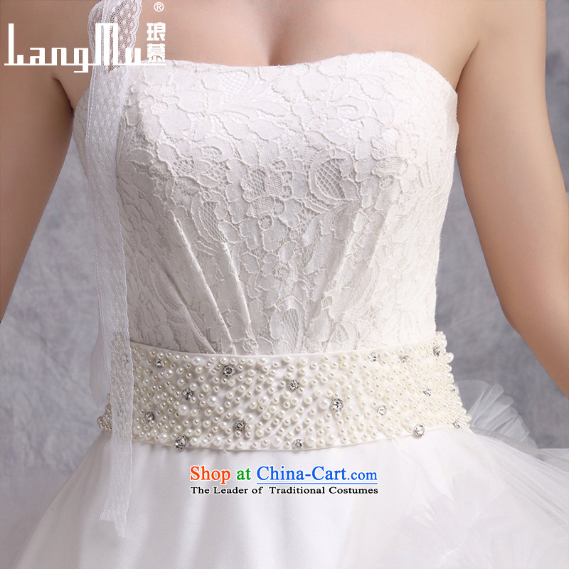 The new 2015 Luang anointed chest wedding dresses luxurious large tail dance of the cloud flowers customised m White advanced customization, Luang in , , , shopping on the Internet