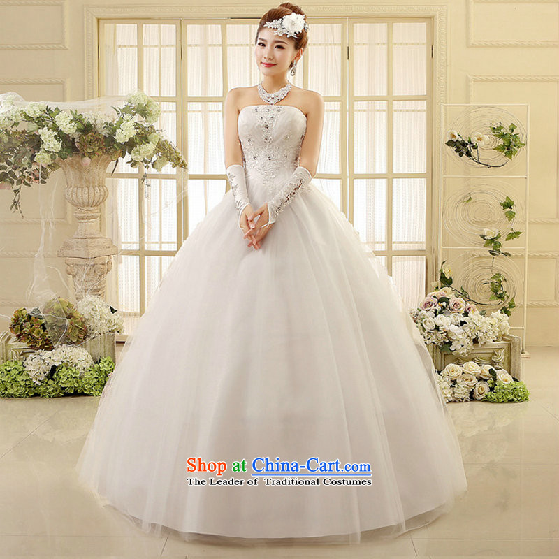 The new Korean anointed chest large marriage Sau San bride lace straps for the floor, wedding XS6003 White XL, Optimize Hong shopping on the Internet has been pressed.