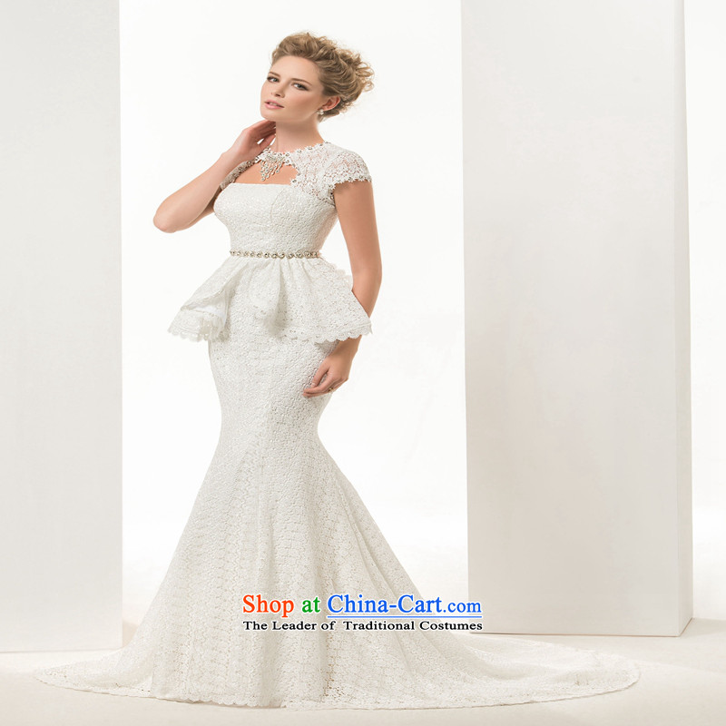 Hei Kaki 2015 new Korean Word format shoulder wedding dresses crowsfoot wedding bride lace small trailing spring ivory?M