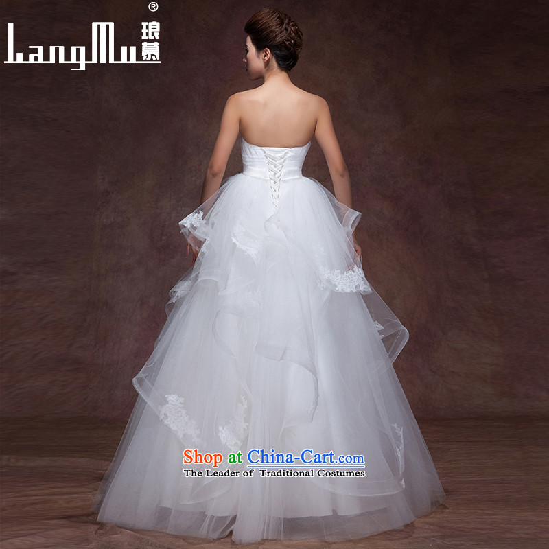 The new 2015 Luang slotted shoulders minimalist elegance wedding dresses lace of drilling straps to align the wedding popular anointed chest, advanced customization, Luang in , , , shopping on the Internet