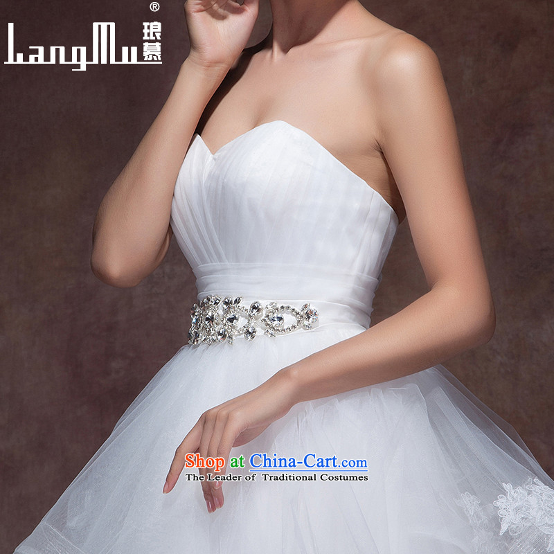 The new 2015 Luang slotted shoulders minimalist elegance wedding dresses lace of drilling straps to align the wedding popular anointed chest, advanced customization, Luang in , , , shopping on the Internet
