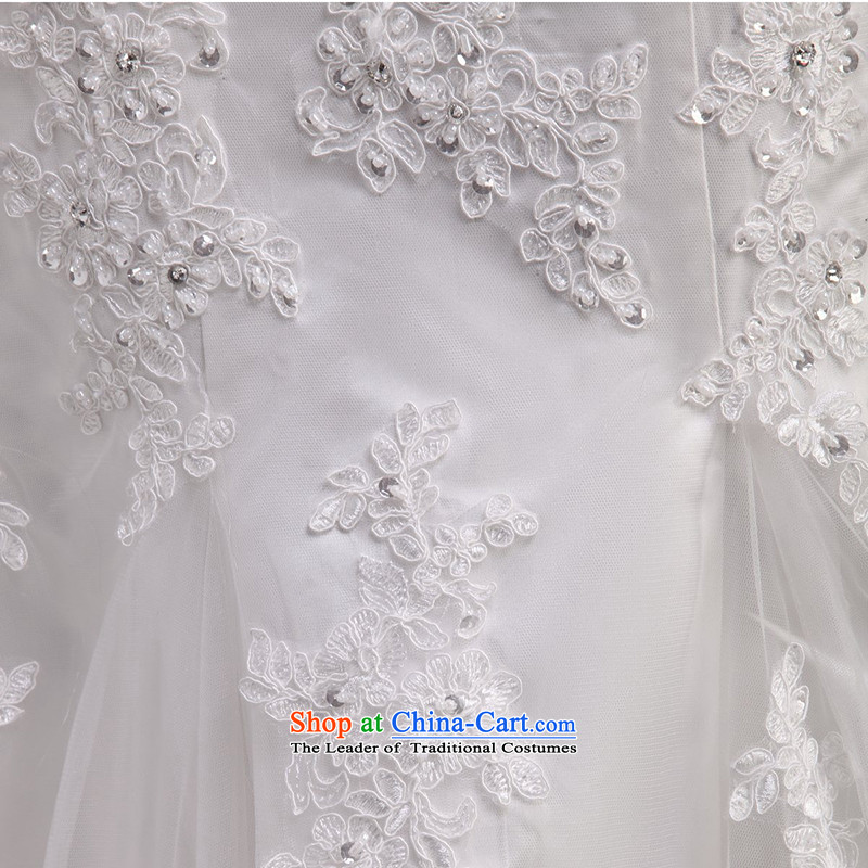 The new 2015 Luang wedding dresses Korean word   shoulder Stylish retro sexy palace bride tail wedding m White advanced customization, Luang in , , , shopping on the Internet