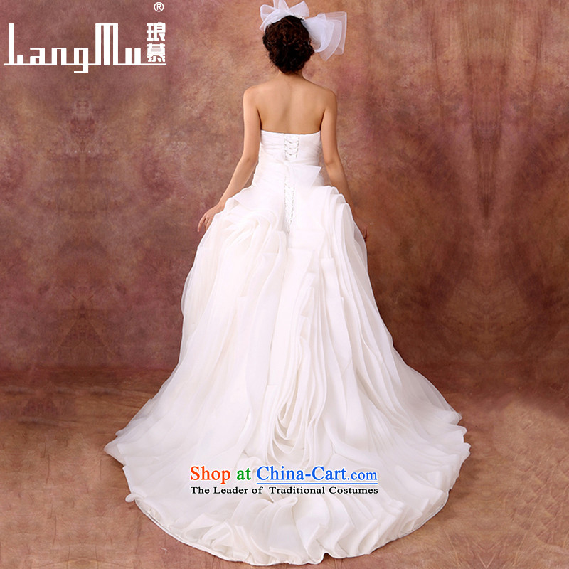 The new 2015 Luang wedding dresses and chest straps trailing wedding vera Wang style bon bon customised weiwei m White size custom, Luang in , , , shopping on the Internet