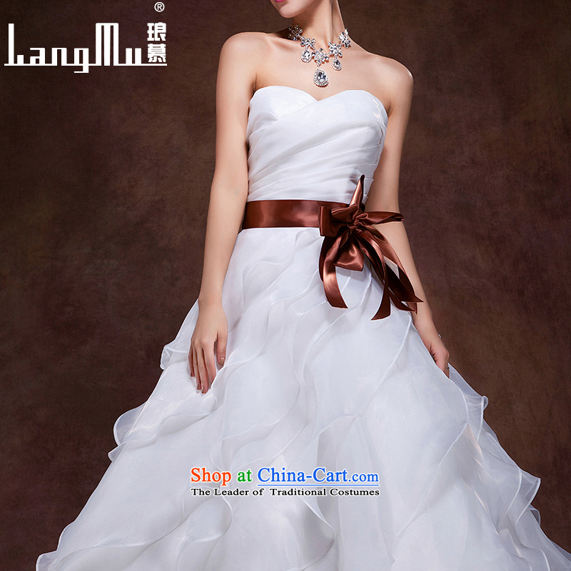 The 2015 autumn and winter Luang new wedding dresses Korean sweet words to align the Princess Bride chest cascading straps, white , L, Luang in , , , shopping on the Internet