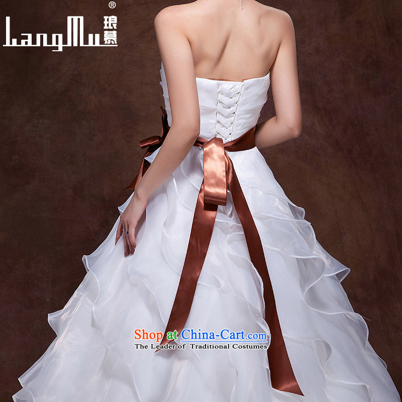 The 2015 autumn and winter Luang new wedding dresses Korean sweet words to align the Princess Bride chest cascading straps, white , L, Luang in , , , shopping on the Internet