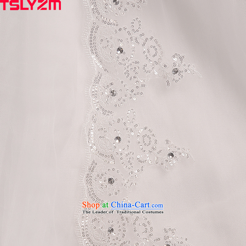 The Bride With chest tslyzm tail wedding dress new Fall 2015 Summer parquet water drill length Dragging video thin wedding dress Sau San 120cm l,tslyzm,,, trailing white shopping on the Internet
