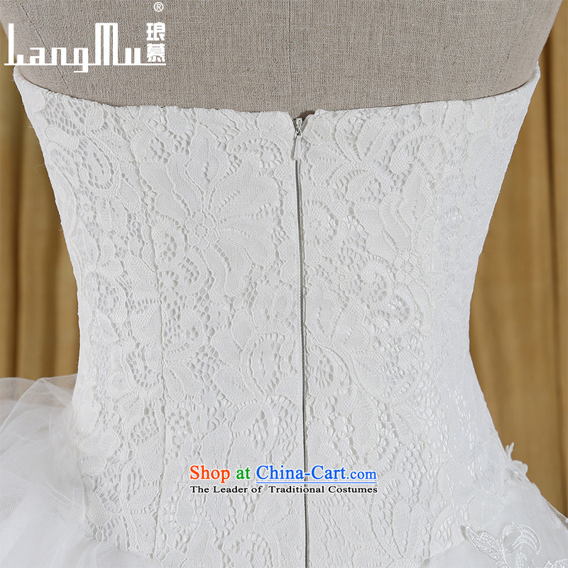 The new 2015 Luang vera Wang new design cascading lace anointed chest stack trailing wang weiwei wedding dress m White S, Luang in , , , shopping on the Internet